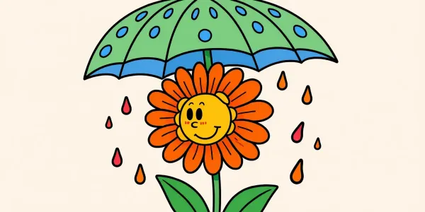 Ausmalbild: Fröhlicher Blumenregen