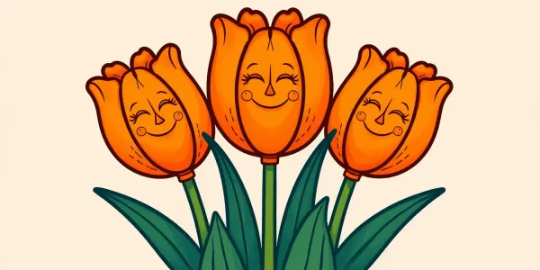 Fröhliche Tulpen zum Ausdrucken