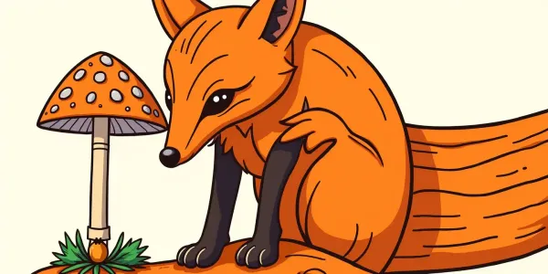 Fuchs und Pilz: Ein fantasievolles Ausmalbild für den Herbst!