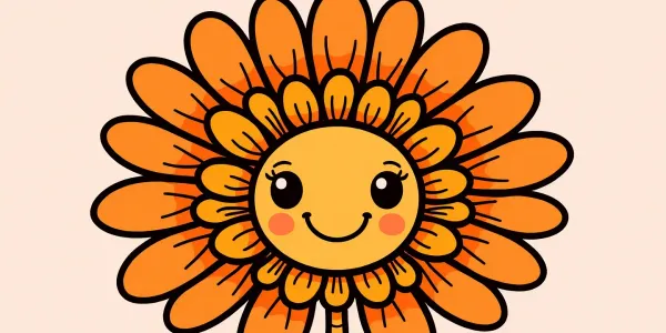 Ausmalbild: Fröhliche Gänseblümchen