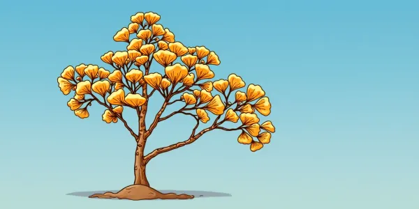 Ein schöner Ginkgo Baum im Schnee, perfekt zum Ausmalen.