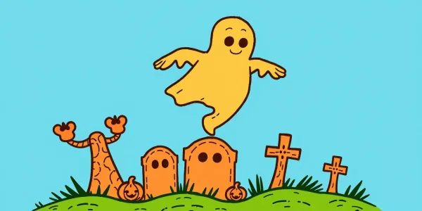 Halloween Friedhof Ausmalbild – Schwarz-Weiß-Vorlage