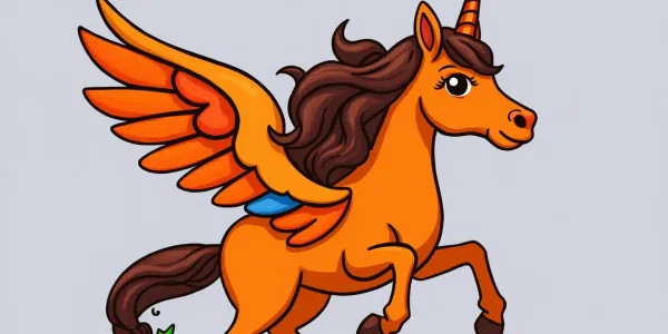 Halloween Ausmalbild – Freundlicher Pegasus für Kinder