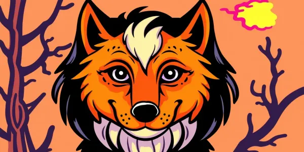 Halloween Wolf Ausmalbild zum Ausdrucken