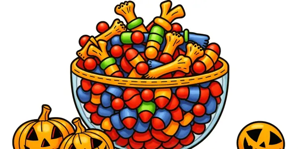 Kostenlose Halloween Ausmalbilder mit Süßigkeiten