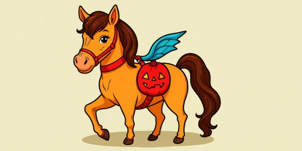 Halloween Pferd Ausmalbild – Kostenlos Drucken!