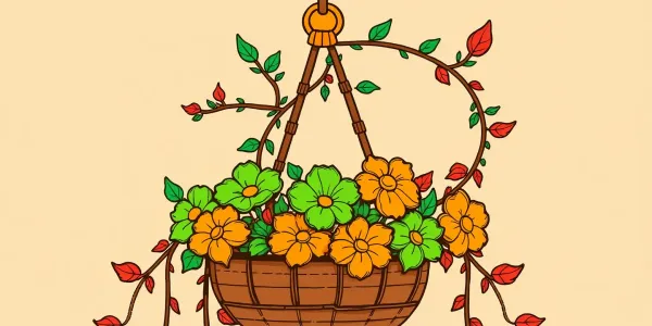 Malvorlagen Blumen: Ausmalbild Blumenkorb