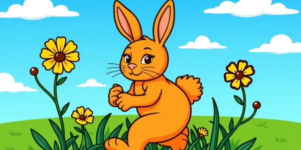 Kostenloses Ausmalbild: Hase im Blumenfeld - PDF Download!