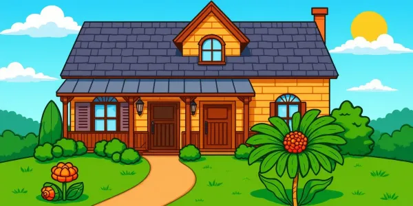 Gemütliches Herbsthaus - Ausmalbild für Groß und Klein