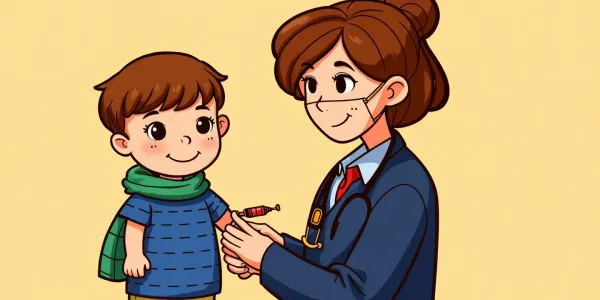 Ausmalbild zum Weltkindertag: Ein Kind wird vom Arzt untersucht – ideal zum Ausmalen!