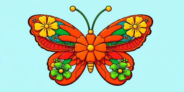 Schmetterlings-Ausmalbild – PDF zum Ausdrucken