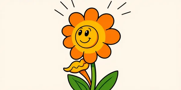 Fröhliche Sonnenblume zum Ausdrucken