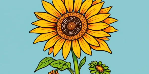 Ausmalbild einer riesigen Sonnenblume