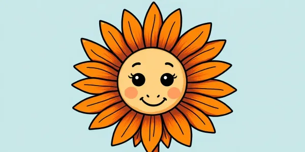 Fröhliche Sonnenblume zum Ausdrucken