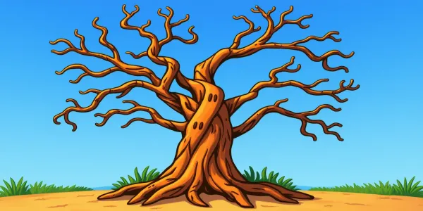 Ausmalbild – Gruseliger Baum mit aufgesetzten Augen