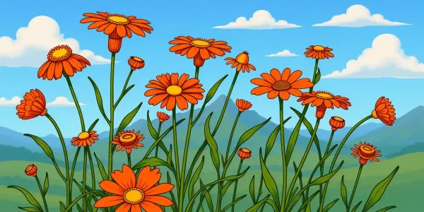 Kostenloses Wildblumen Ausmalbild – PDF zum Ausdrucken