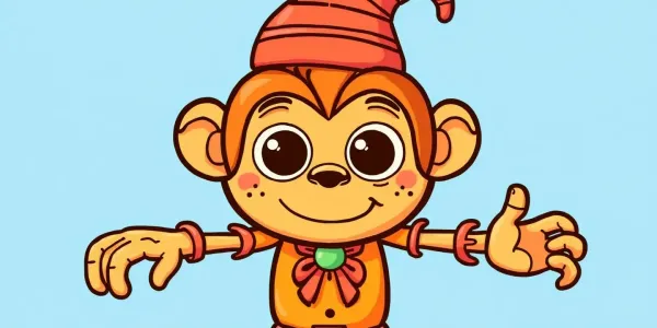 Cute Zombie Monkey Coloring Page - Halloween Ausmalbild