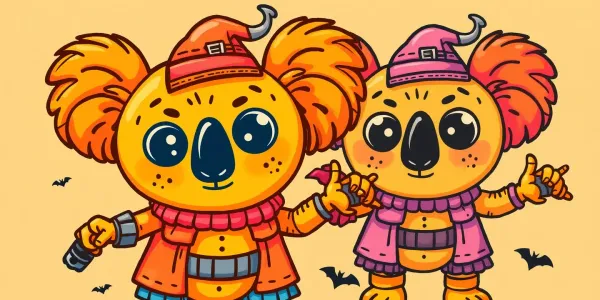 Cute Halloween Zombie Koala Coloring Page - Print and Color!