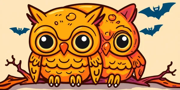 Cute Halloween Zombie Owl Coloring Page - Kostenlos zum Ausdrucken!