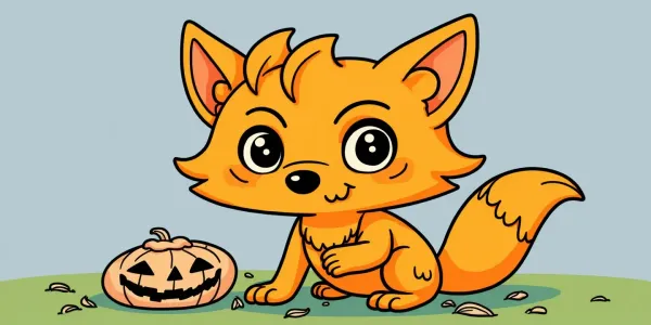 Cut ausmalbild - Halloween Fuchs Ausmalbild