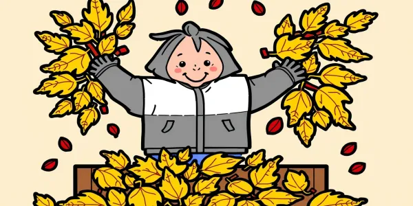 Herbststimmung Ausmalbild – Herbstlaub