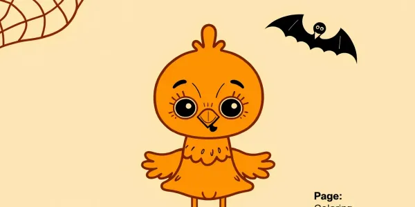 Schattiges Küken – Kostenloses Ausmalbild für Halloween